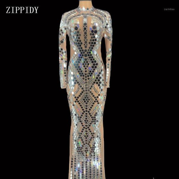 shining silver sequins crystals long dress women stage dance transparent mess mirrors bodysuit see through outfit youdu1, Black;red
shining silver sequins crystals long dress women stage dance transparent mess mirrors bodysuit see through outfit youdu1, Black;red