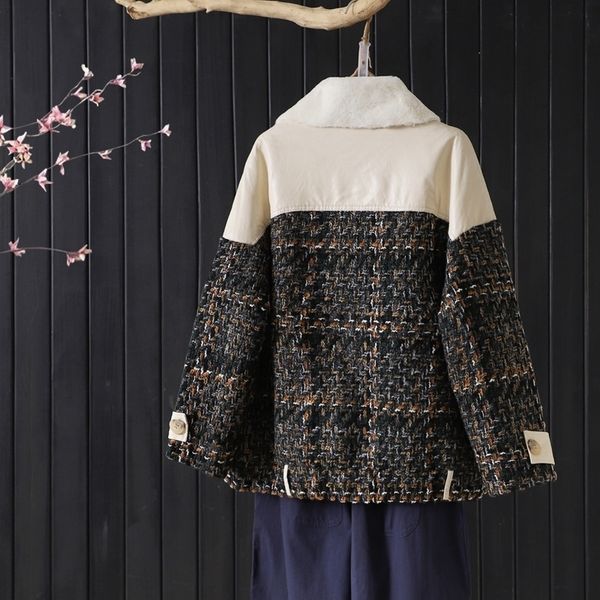 729 winter fragrance tweed jacket cashmere lapel jacket with cotton thickened warm cotton jacket a22184, Tan;black
729 winter fragrance tweed jacket cashmere lapel jacket with cotton thickened warm cotton jacket a22184, Tan;black