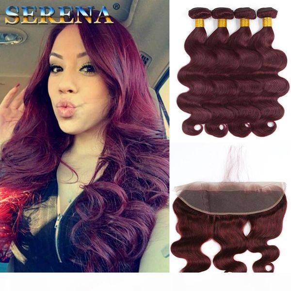 99j body wave hair with lace closure burgundy peruvian virgin hair bundles with 13x4 frontal wine red wavy human hair bundles, Black;brown
99j body wave hair with lace closure burgundy peruvian virgin hair bundles with 13x4 frontal wine red wavy human hair bundles, Black;brown