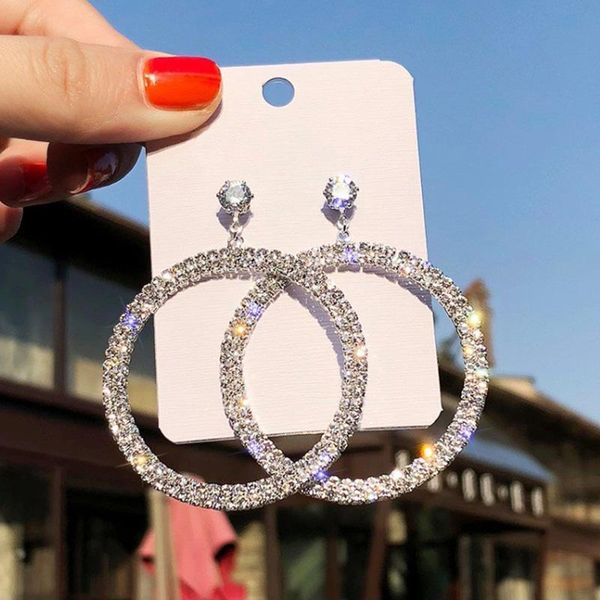 fashion korean big circle round earrings luxury gold silver color rhinestone earring women weddings party jewelry, Golden;silver
fashion korean big circle round earrings luxury gold silver color rhinestone earring women weddings party jewelry, Golden;silver