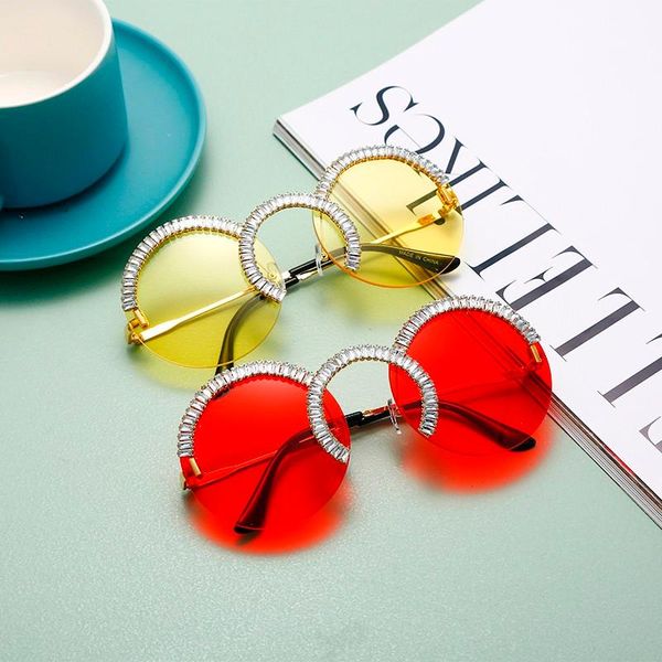 sunglasses 2021 womens fashion rimless round sun glasses luxury daimond men vintage gafas de sol drop, White;black
sunglasses 2021 womens fashion rimless round sun glasses luxury daimond men vintage gafas de sol drop, White;black