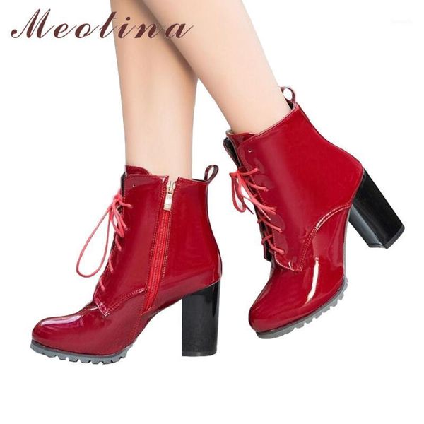 boots meotina women ankle for high heels shoes thick lace up short zipper winter red plus size 33-461, Black
boots meotina women ankle for high heels shoes thick lace up short zipper winter red plus size 33-461, Black