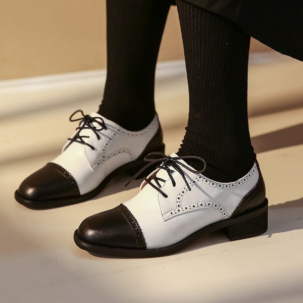 2020 genuine british style leather mid-heel retro-thick spring high-heeled tie-up laces tan women's casual shoes gax6, Black
2020 genuine british style leather mid-heel retro-thick spring high-heeled tie-up laces tan women's casual shoes gax6, Black