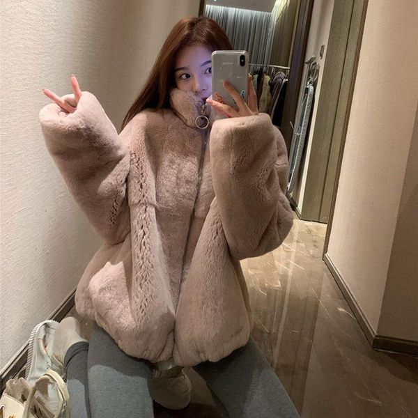 women's fur & faux women 2021 autumn winter imitation rex coats female loose stand collar outwear ladies zipper jacket q570, Black
women's fur & faux women 2021 autumn winter imitation rex coats female loose stand collar outwear ladies zipper jacket q570, Black