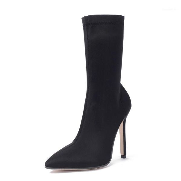 boots goxpacer women slip on shoes stretch fabric fashion pointed toe high heel flock slim comfortable 1, Black
boots goxpacer women slip on shoes stretch fabric fashion pointed toe high heel flock slim comfortable 1, Black