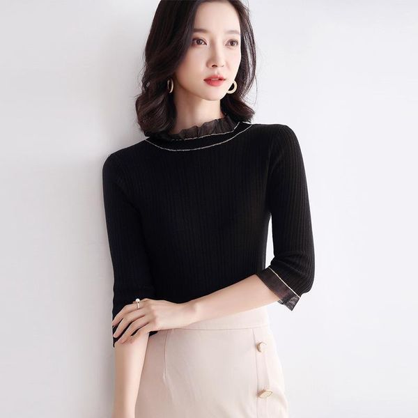 knitted pullovers women sweater 2020 new summer golden thread lace half sleeve stella filante jumper pull femme womens, White;black
knitted pullovers women sweater 2020 new summer golden thread lace half sleeve stella filante jumper pull femme womens, White;black