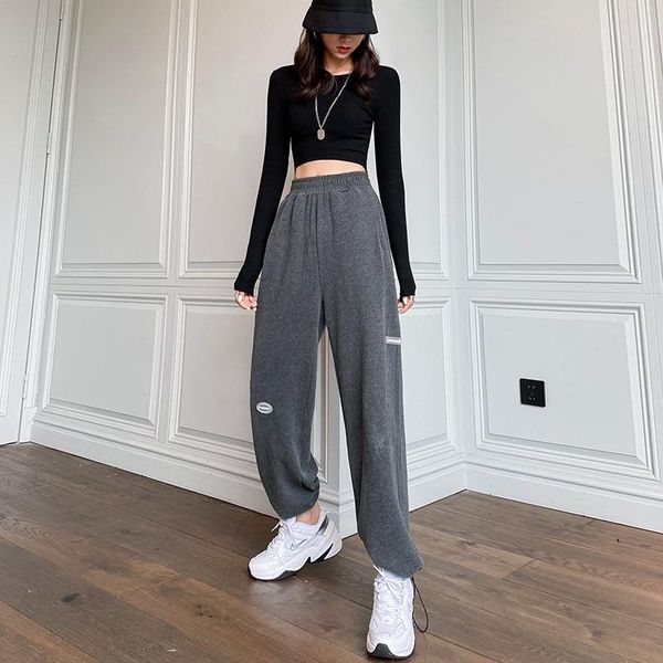 running pants autumn winter drawstring beam foot fitness joggers elastic waist training pant women loose workout sport trousers, Black;blue
running pants autumn winter drawstring beam foot fitness joggers elastic waist training pant women loose workout sport trousers, Black;blue
