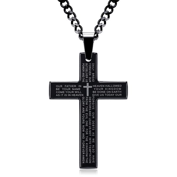 retro christian jesus single titanium scripture cross necklace stainless steel black prayer choker cross pendants for men colar, Silver
retro christian jesus single titanium scripture cross necklace stainless steel black prayer choker cross pendants for men colar, Silver
