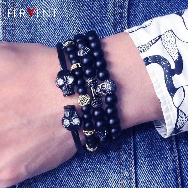 charm bracelets drop trendy plated skull beads strand bracelet for men and women 8mm mablack onyx, Golden;silver
charm bracelets drop trendy plated skull beads strand bracelet for men and women 8mm mablack onyx, Golden;silver