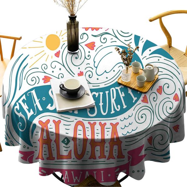 waterproof/oil proof /stain resistant round table cover sea sun surfing typography with ocean waves aloha tropical print
waterproof/oil proof /stain resistant round table cover sea sun surfing typography with ocean waves aloha tropical print