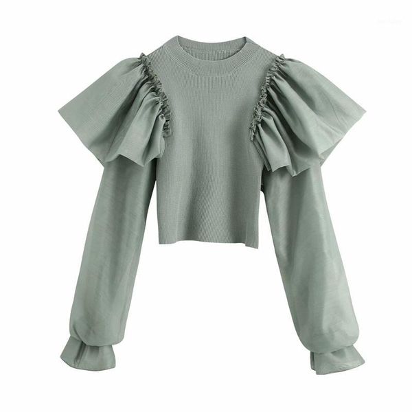 women's fashion pleated lotus leaf yarn organza patchwork knitted blouse shirt shirt ladies chic bb28241, White
women's fashion pleated lotus leaf yarn organza patchwork knitted blouse shirt shirt ladies chic bb28241, White
