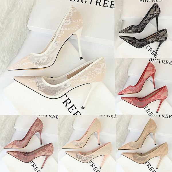 new mesh hollow lace women's high heels shoes shallow mouth pointed toe nightclub stiletto heels wedding dress shoe girl pumps, Black
new mesh hollow lace women's high heels shoes shallow mouth pointed toe nightclub stiletto heels wedding dress shoe girl pumps, Black