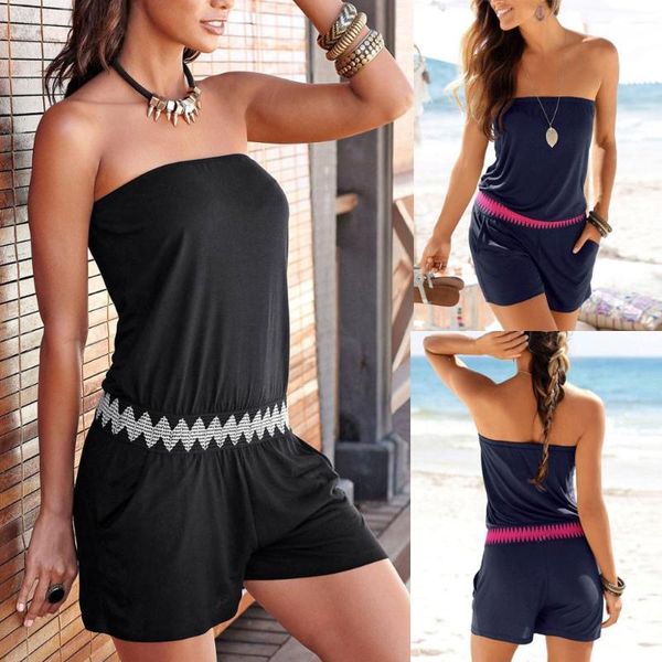women's jumpsuits & rompers fashion womens casual off shoulder solid tube jumpsuit pocket short playsuit, Black;white
women's jumpsuits & rompers fashion womens casual off shoulder solid tube jumpsuit pocket short playsuit, Black;white