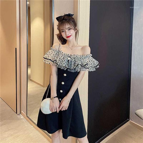 lady's temperament wave point ruffle women's dress summer 2020 new skirt waist dress1, Black;gray
lady's temperament wave point ruffle women's dress summer 2020 new skirt waist dress1, Black;gray