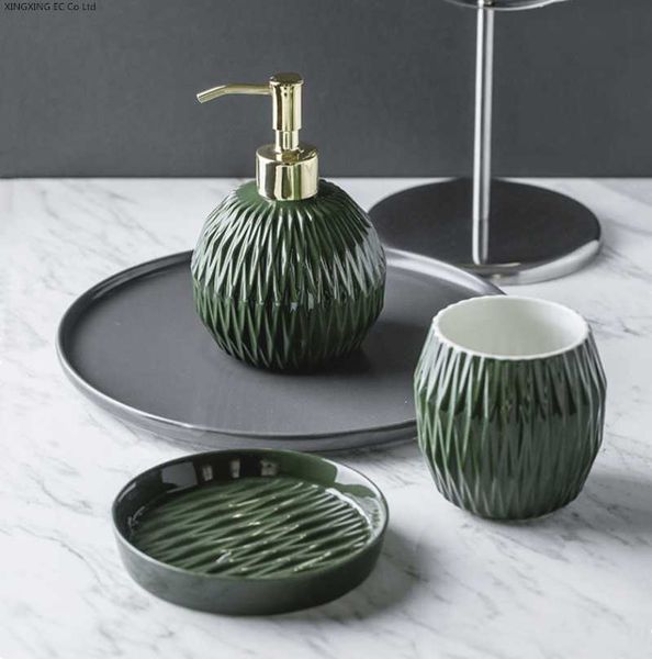 bath accessory set nordic bathroom, dark green ceramic embossed diamond shape, soap dispenser, dish, mouthwash cup, bathroom supplies,
bath accessory set nordic bathroom, dark green ceramic embossed diamond shape, soap dispenser, dish, mouthwash cup, bathroom supplies,