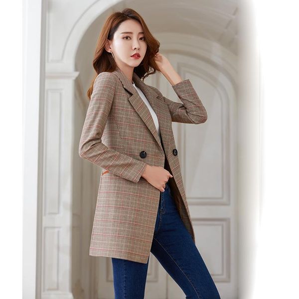 women's suits & blazers fashion plaid suit jacket female korean version autumn and winter wear casual ladies long section slim, White;black
women's suits & blazers fashion plaid suit jacket female korean version autumn and winter wear casual ladies long section slim, White;black