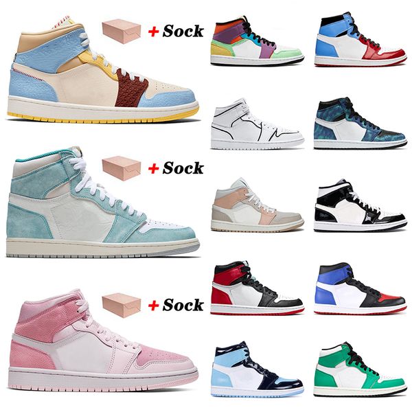 with box new quality jumpman 1 1s basketball shoes men women shattered backboard red fearless trubo green pink mid digital sports sneakers, White;red
with box new quality jumpman 1 1s basketball shoes men women shattered backboard red fearless trubo green pink mid digital sports sneakers, White;red
