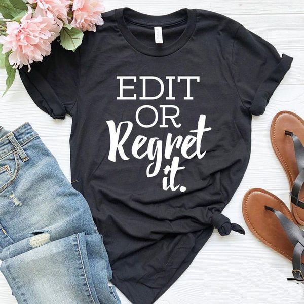 edit or regret it english teacher women tshirt cotton casual funny t shirt lady yong girl tee 5 colors drop ship s-632, White 
edit or regret it english teacher women tshirt cotton casual funny t shirt lady yong girl tee 5 colors drop ship s-632, White