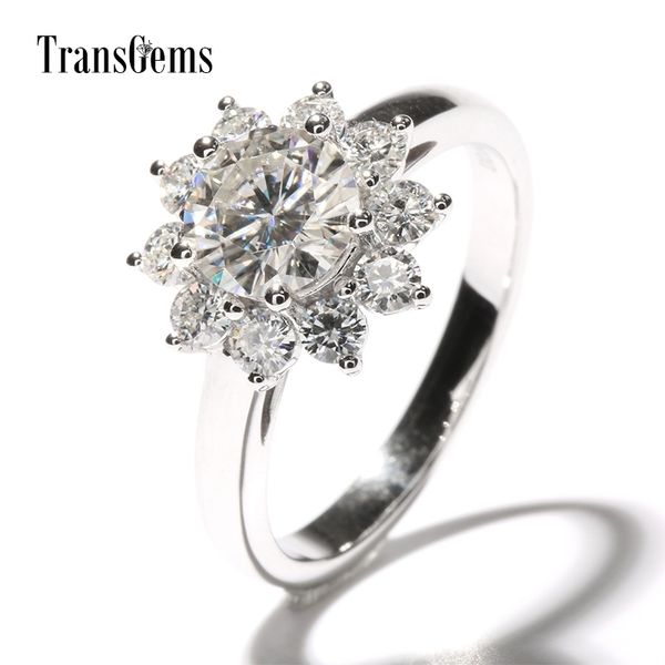 transgems 2 ctw carat lab grown moissanite diamond flower shaped wedding engagement ring halo solid 14k white gold for women y200620, Slivery;golden
transgems 2 ctw carat lab grown moissanite diamond flower shaped wedding engagement ring halo solid 14k white gold for women y200620, Slivery;golden