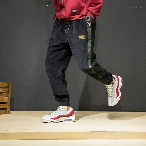 2020 new casual men's harem pants spring autumn fashion loose hip hop male drawstring patchwork corduroy streetwear trousers1, Black 
2020 new casual men's harem pants spring autumn fashion loose hip hop male drawstring patchwork corduroy streetwear trousers1, Black