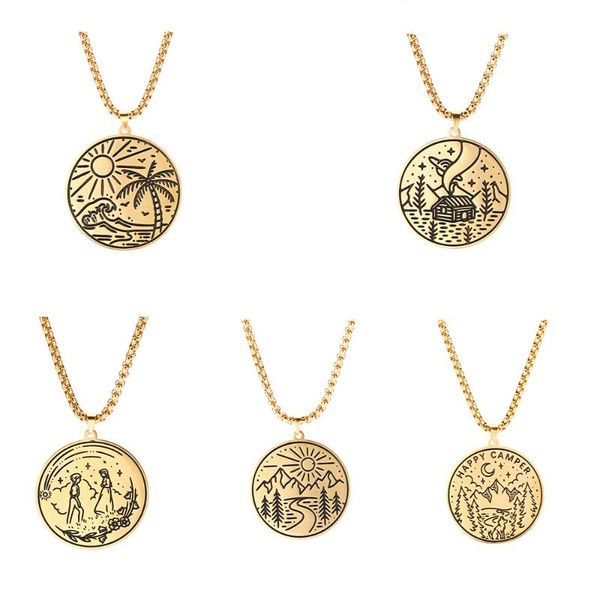 pendant necklaces eueavan 5pcs/lot camper travel tropical scenery stainless steel gold color round box chain necklace women men gift for lov, Silver
pendant necklaces eueavan 5pcs/lot camper travel tropical scenery stainless steel gold color round box chain necklace women men gift for lov, Silver