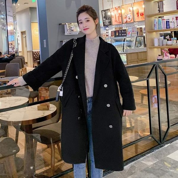 women's wool & blends 2021 autumn winter elegant blend coat women fashion double breasted solid color oversized lady black mid-length o
women's wool & blends 2021 autumn winter elegant blend coat women fashion double breasted solid color oversized lady black mid-length o