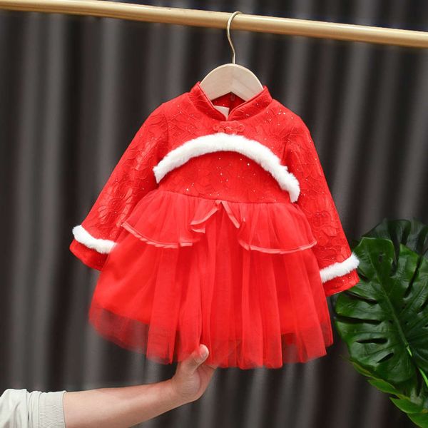 new 2020 winter girls' children's plush drs and thickened princs skirt, Red;yellow
new 2020 winter girls' children's plush drs and thickened princs skirt, Red;yellow