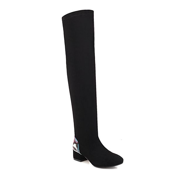 2021 new fashion round toe slip on all match over the knee boots stretch flock high heel winter women shoes size 34-43 8cet, Black
2021 new fashion round toe slip on all match over the knee boots stretch flock high heel winter women shoes size 34-43 8cet, Black