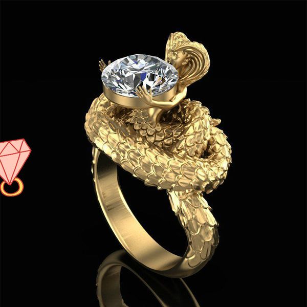 frost brand cobra king design exaggerated shape female ring zircon ancient legend head snake luxury, Golden;silver
frost brand cobra king design exaggerated shape female ring zircon ancient legend head snake luxury, Golden;silver