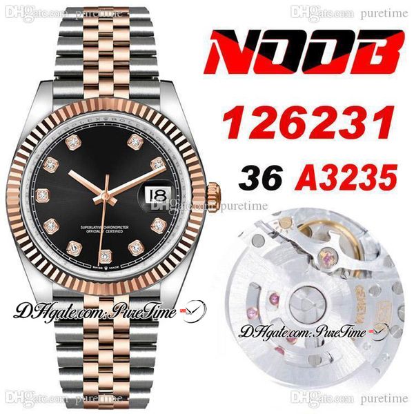 2021 n 36 126231 date a3235 automatic womens mens watch two tone rose gold black dial diamonds stainless steel bracelet puretime a1, Slivery;brown
2021 n 36 126231 date a3235 automatic womens mens watch two tone rose gold black dial diamonds stainless steel bracelet puretime a1, Slivery;brown