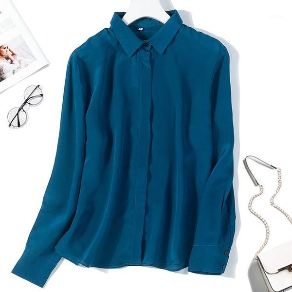women's 100% pure silk shirt blouse collared buttons office work navy red white green l xl jn0591
women's 100% pure silk shirt blouse collared buttons office work navy red white green l xl jn0591