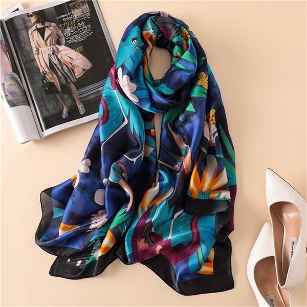 women parrot pattern 100 natural silk scarf luxury designer bird wraps and shawls brand long foulard bandana beach cover-ups new y201007, Blue;gray
women parrot pattern 100 natural silk scarf luxury designer bird wraps and shawls brand long foulard bandana beach cover-ups new y201007, Blue;gray