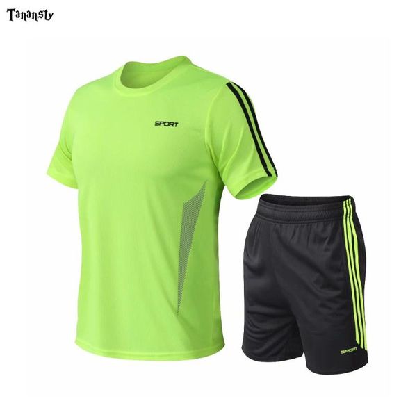 running sets t-shirt sports suit men's or women's dry quick soccer short sleeve gym jerseys fitness breathable exercises shorts se, Black;blue
running sets t-shirt sports suit men's or women's dry quick soccer short sleeve gym jerseys fitness breathable exercises shorts se, Black;blue