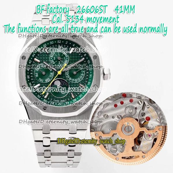 bff version complicated function 41mm sa5134 automatic 26606 mens watch moon phase green dial 316l steel case eternity watches st 01, Slivery;brown
bff version complicated function 41mm sa5134 automatic 26606 mens watch moon phase green dial 316l steel case eternity watches st 01, Slivery;brown