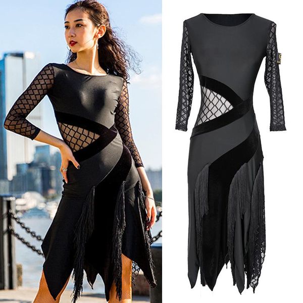 stage wear latin dance dress women modern dancing clothes female professional performance autumn winter velvet bl2853, Black;red
stage wear latin dance dress women modern dancing clothes female professional performance autumn winter velvet bl2853, Black;red