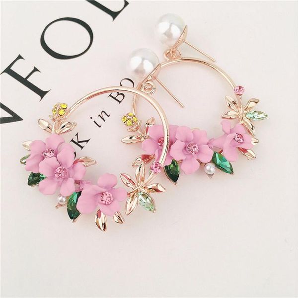 dangle & chandelier trendy cute pink flower earrings for women girls jewelry female rhinestone gold metal round circle drop gifts, Silver
dangle & chandelier trendy cute pink flower earrings for women girls jewelry female rhinestone gold metal round circle drop gifts, Silver