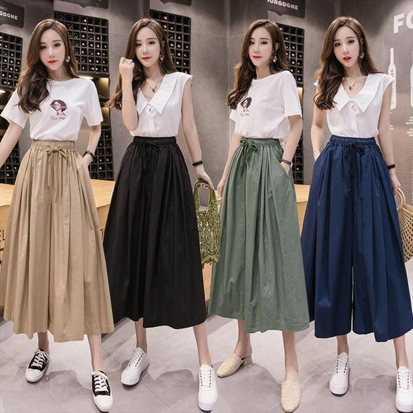 womens pants new 2020 spring summer new fashion loose women wide leg pants elastic waist bandage casual skirt female pant, Black;white
womens pants new 2020 spring summer new fashion loose women wide leg pants elastic waist bandage casual skirt female pant, Black;white
