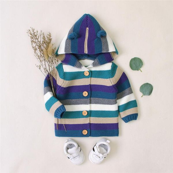 spring autumn baby boys girls toddlers knitted cardigan sweet style mixed color stripe long sleeve single-breasted hooded top, Blue
spring autumn baby boys girls toddlers knitted cardigan sweet style mixed color stripe long sleeve single-breasted hooded top, Blue
