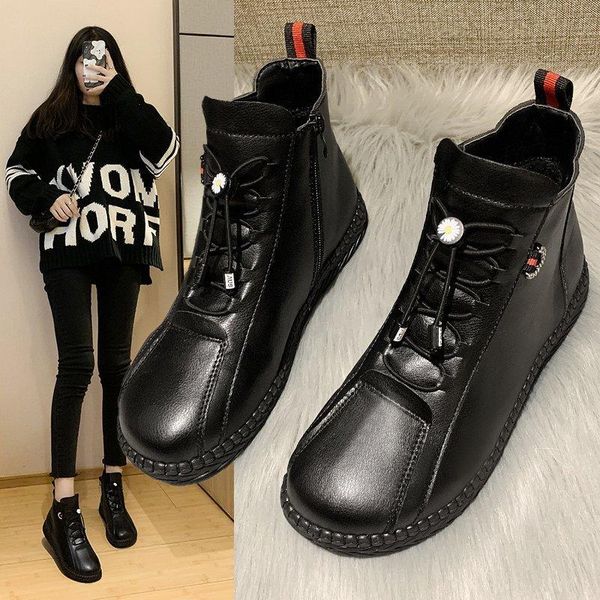 female ankle boots women black platform shoes 2020 fashion vintage flats casual walking leather footwear outdoor chaussure femme
female ankle boots women black platform shoes 2020 fashion vintage flats casual walking leather footwear outdoor chaussure femme