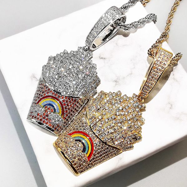 iced out french fries shape pendants with tennis chain 2 colors aaa zircon necklace hip hop jewelry giftsq0115, Golden;silver
iced out french fries shape pendants with tennis chain 2 colors aaa zircon necklace hip hop jewelry giftsq0115, Golden;silver