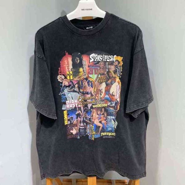 we11done vegetables vintage print t-shirts heavy dust tea women men casual cato oversized couple clothing, White;black
we11done vegetables vintage print t-shirts heavy dust tea women men casual cato oversized couple clothing, White;black