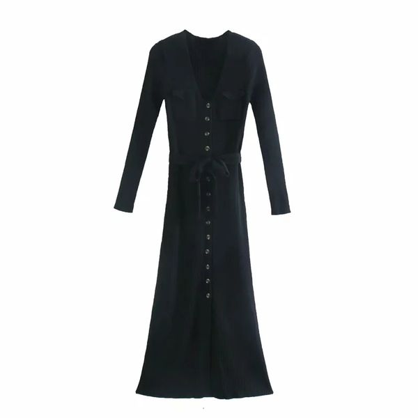 2021 new pockets knitted women autumn v-neck long sleeve black midi dress fashion tie belt button-up elegant dresses b0l2, Black;gray
2021 new pockets knitted women autumn v-neck long sleeve black midi dress fashion tie belt button-up elegant dresses b0l2, Black;gray