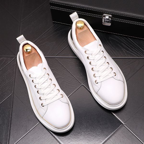 korean male casual style white leather platform party zapata shoes hombre qgl5, Black
korean male casual style white leather platform party zapata shoes hombre qgl5, Black