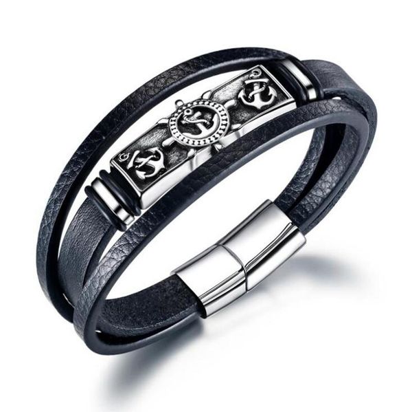 charm bracelets fashion rudder wrapped leather braided chain anchor for men's jewelry trendy punk style multi-occasion bracelet, Golden;silver
charm bracelets fashion rudder wrapped leather braided chain anchor for men's jewelry trendy punk style multi-occasion bracelet, Golden;silver