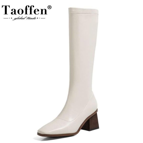 boots taoffen size 32-43 women knee square toe thick heel zipper shoes party winter warm footwear, Black
boots taoffen size 32-43 women knee square toe thick heel zipper shoes party winter warm footwear, Black