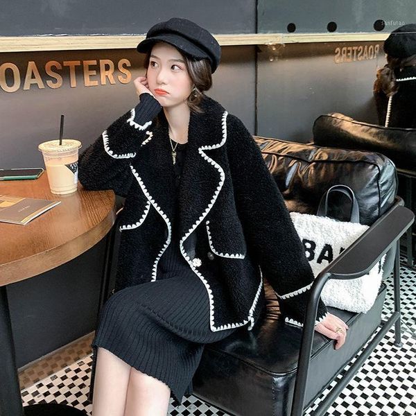 lamb wool coat women's net red new autumn and winter plush and versatile black small fragrant woolen coat1, Black;brown
lamb wool coat women's net red new autumn and winter plush and versatile black small fragrant woolen coat1, Black;brown