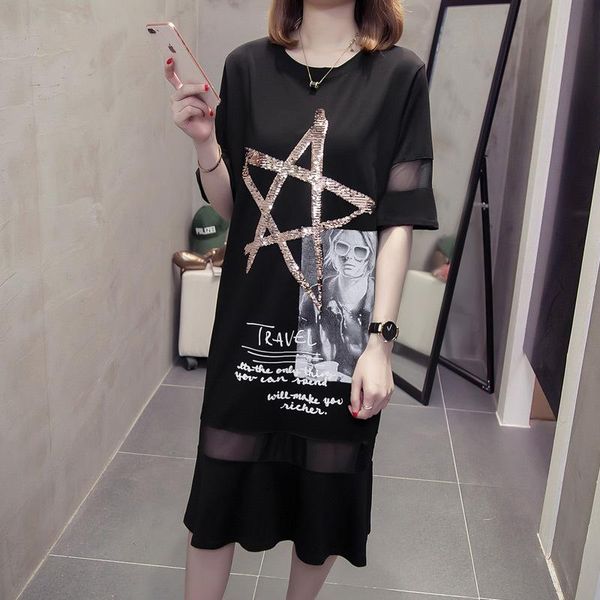 casual dresses 2021 summer large women's wear to increase weight mm200kg fashion bead embroidered fat sister dress, Black;gray
casual dresses 2021 summer large women's wear to increase weight mm200kg fashion bead embroidered fat sister dress, Black;gray