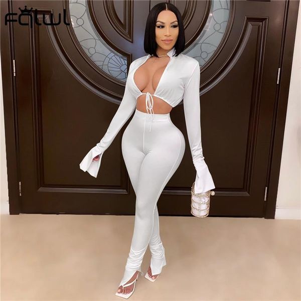 women's tracksuits fqlwl flare long sleeve lace up crop women stacked pants leggings ladies 2 two piece set outfits bodycon matching se, Gray
women's tracksuits fqlwl flare long sleeve lace up crop women stacked pants leggings ladies 2 two piece set outfits bodycon matching se, Gray