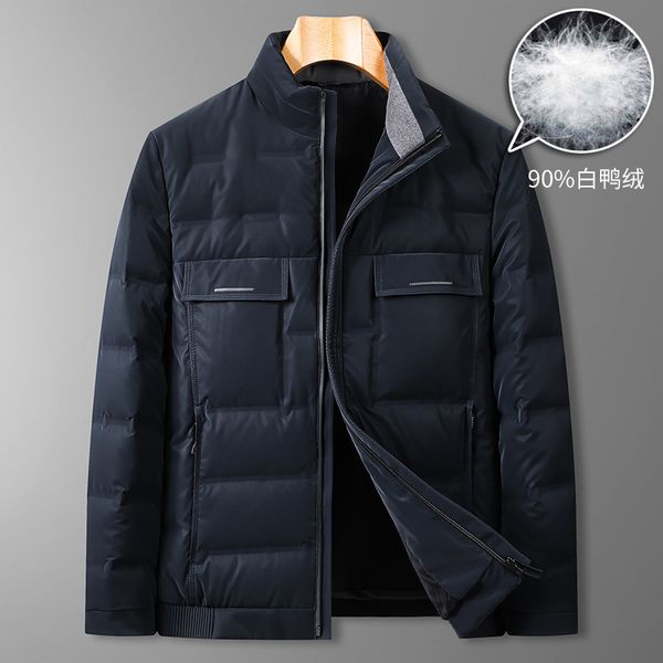 large men's down jacket with fat and loose stand collar warm coat for fat man's 90 white duck down q1209, Black
large men's down jacket with fat and loose stand collar warm coat for fat man's 90 white duck down q1209, Black
