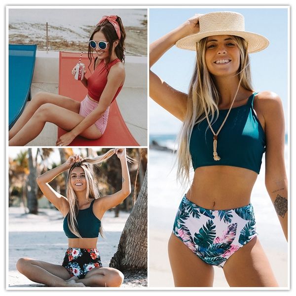high waist swimsuit bikinis women swimwear vintage high neck bikini set bathing suits swim wear biquini plus size xxl t200508, White;black
high waist swimsuit bikinis women swimwear vintage high neck bikini set bathing suits swim wear biquini plus size xxl t200508, White;black